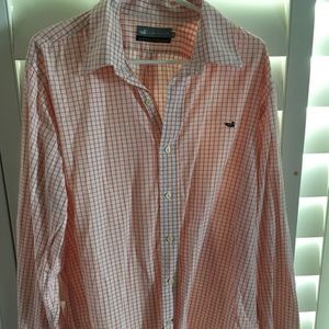 Men’s XL Southern Marsh orange & white button down